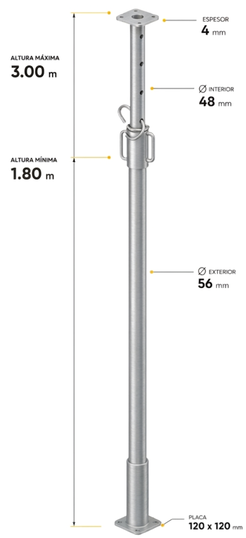 ESPECIFICACIONES PUNTAL METALICO GR300 DE EMAQ